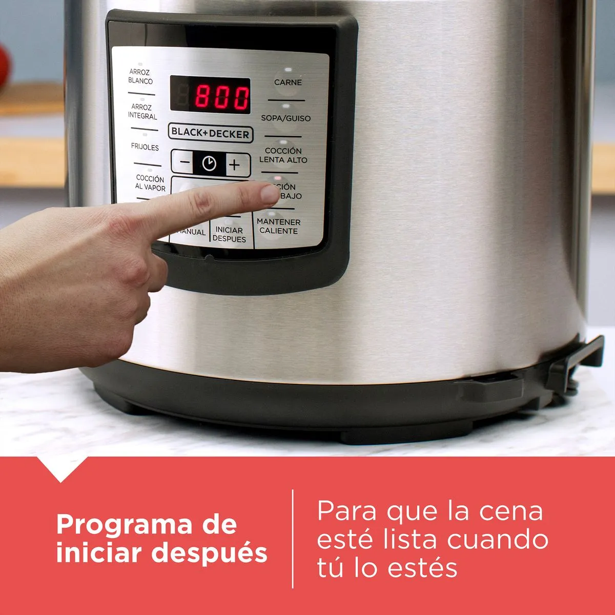 Olla de Presión Digital BLACK+DECKER PR100SD de 6 Litros | Olla Eléctrica Multifuncional Programable - Image 8