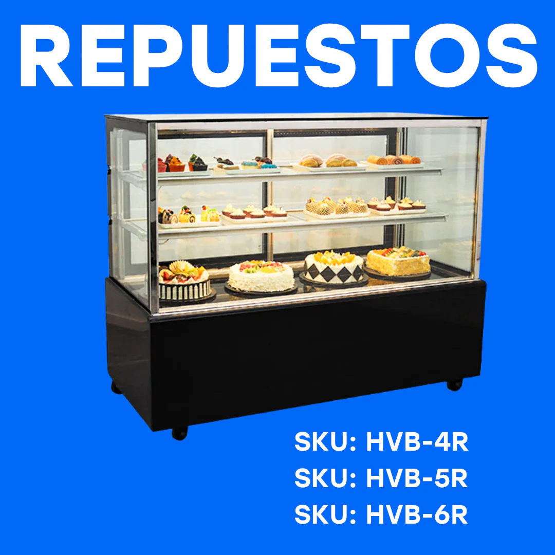 Repuestos para Vitrina Refrigeradora Negro para Dulce 120cm/150cm/180cm HVB-4R HVB-5R HVB-6R Pasteles. Pastel.
