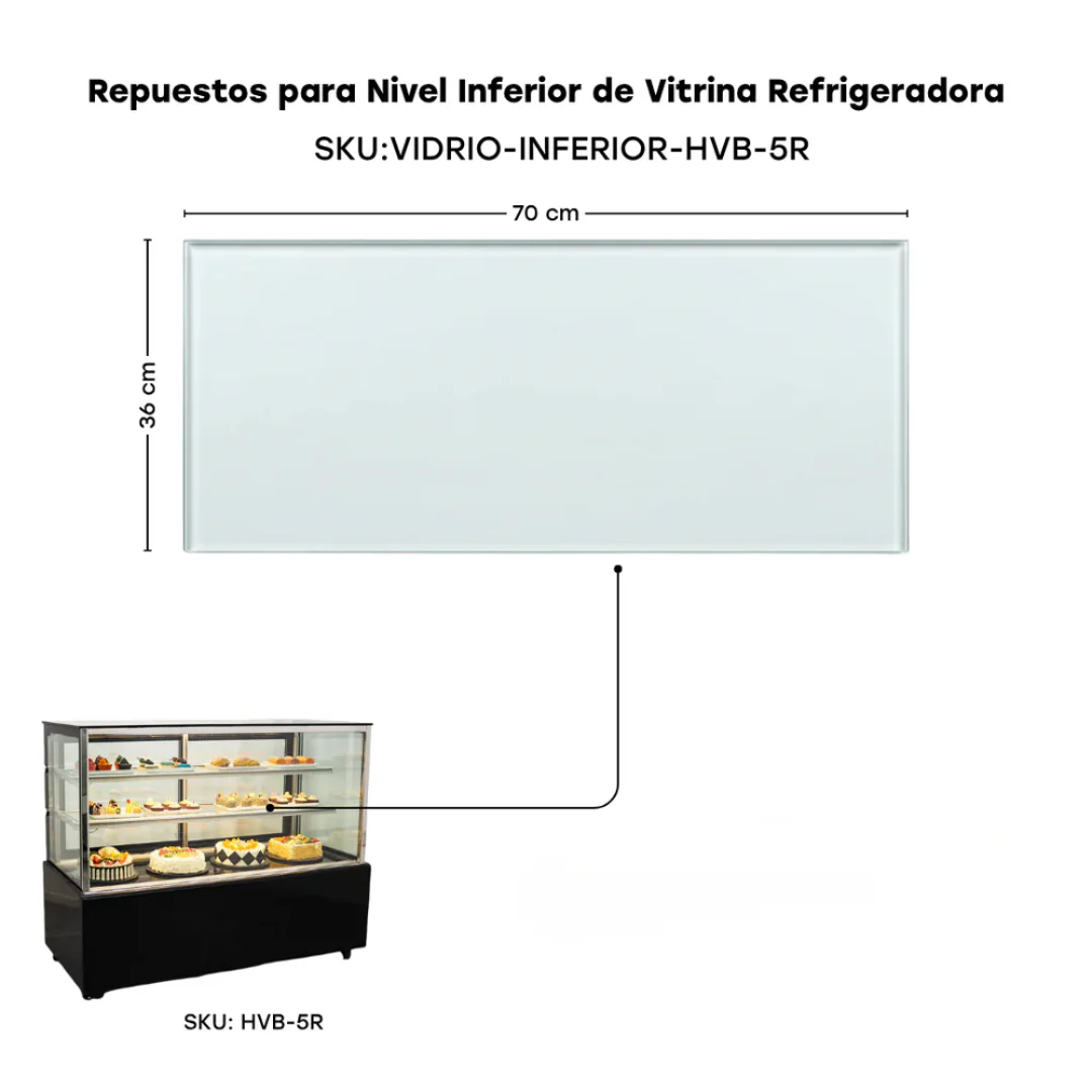 Repuestos para Vitrina Refrigeradora Negro para Dulce 120cm/150cm/180cm HVB-4R HVB-5R HVB-6R Pasteles. Pastel. - Image 5