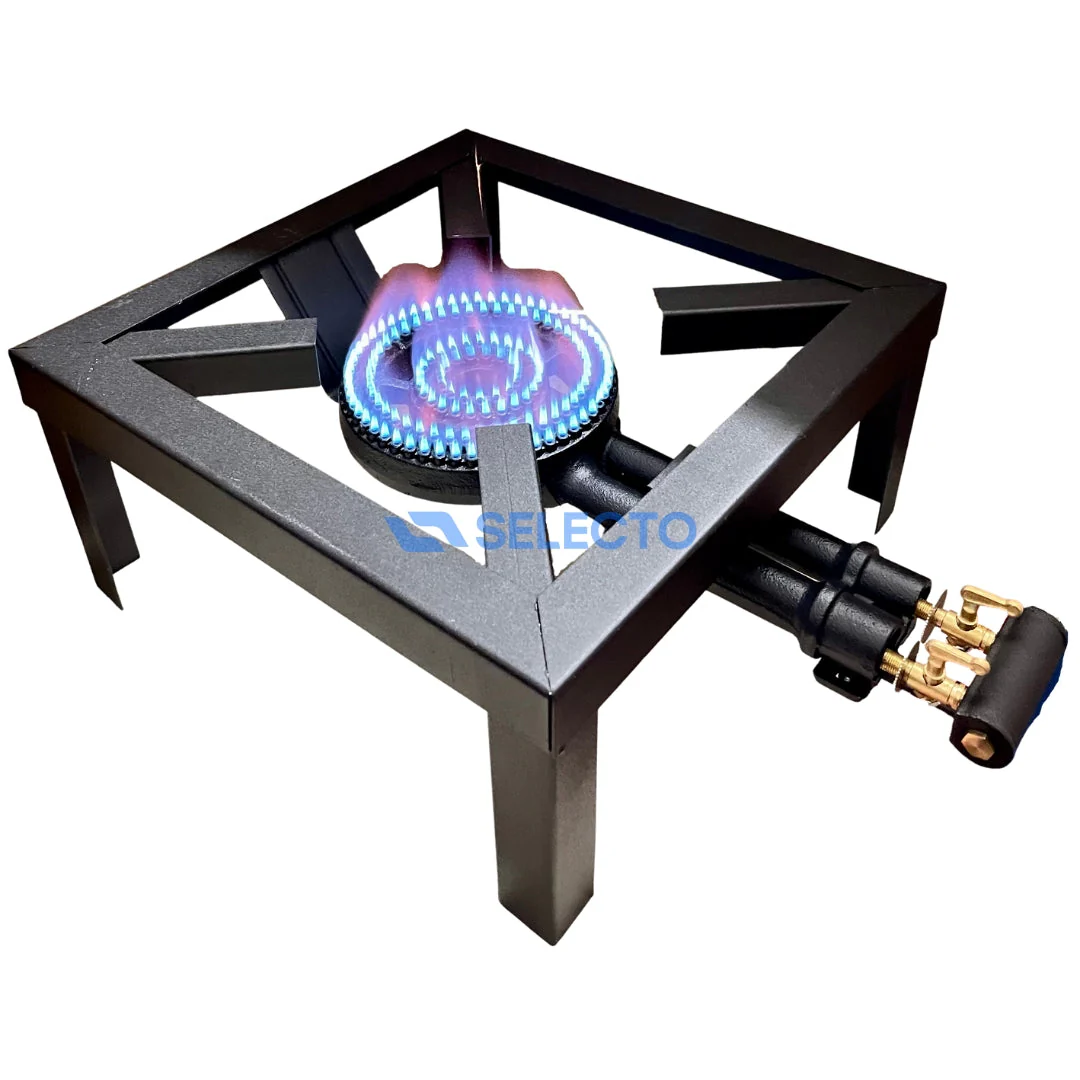 Estufa con Base de Hierro de 2 Llaves a Gas para Mesa QH-V2B Estufa.