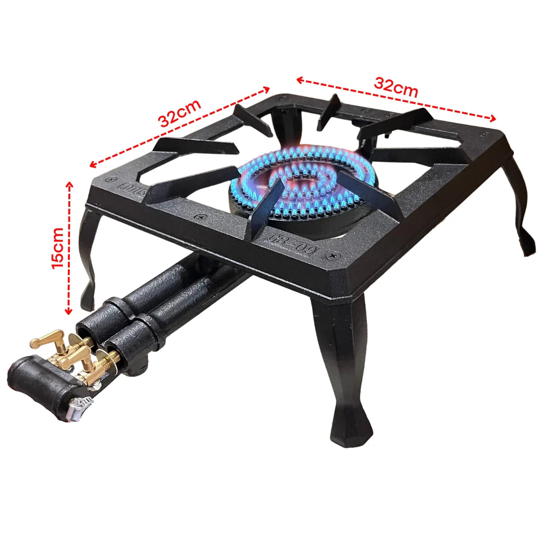 Estufa de Hierro para Mesa de 2 Llaves a Gas GB-09 Estufa.