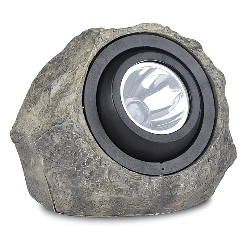 Roca Solar. Lampara Luz Solar Para Jardín. IP65 Foco Lampara Con Panel Solar En Forma De Piedra. Luz Blanca Y Cálida. AB589 - Image 5