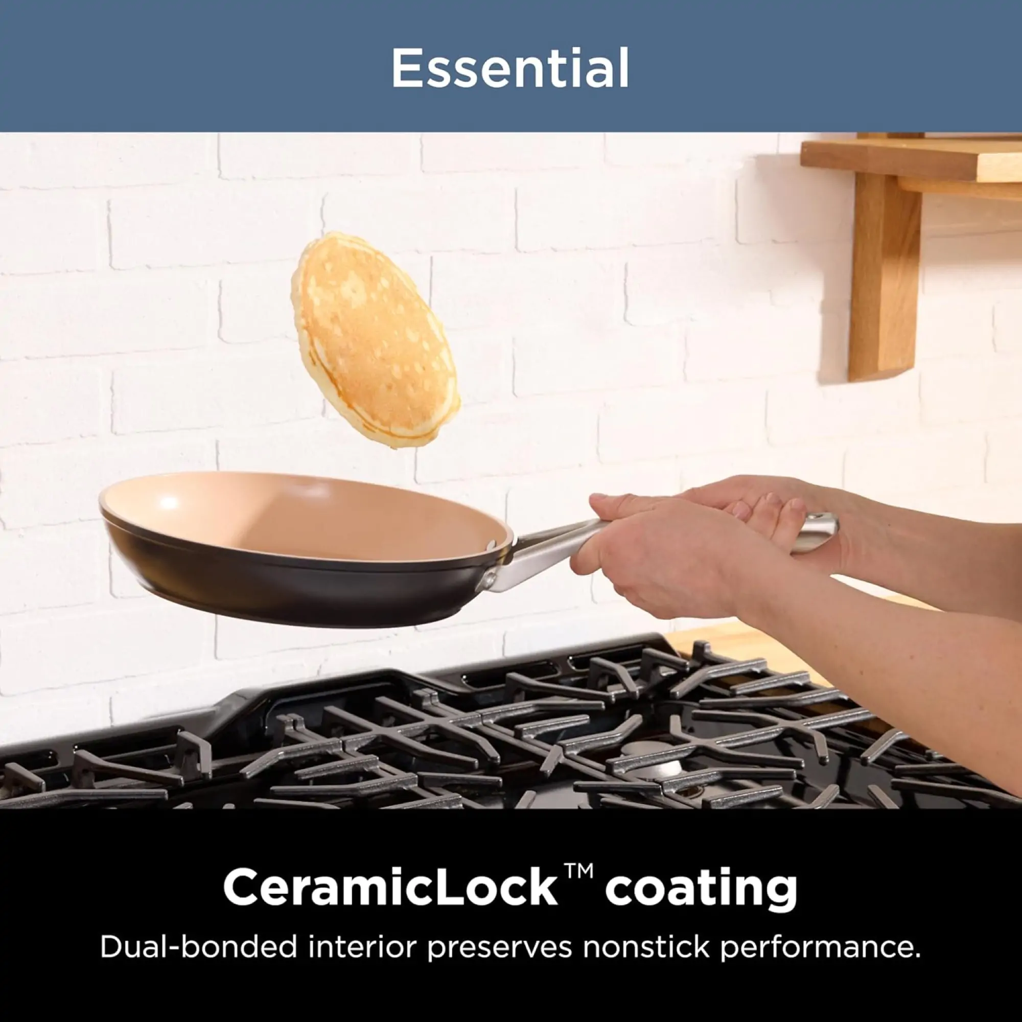 Sartén Extended Life Essential CeramicLock 8"/20cm con Tapa de Vidrio Ninja CW80020 - Image 4