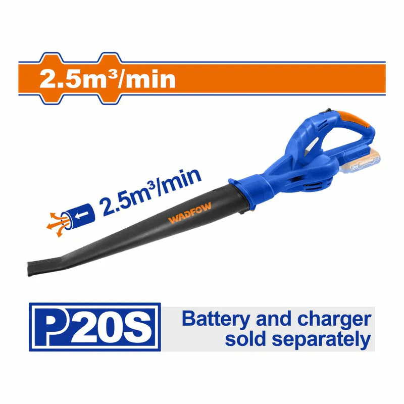 Soplador De Batería 20V Inalámbrico. 13000Rpm. No Incluye Batería Ni Cargador. Blower Soplador De Hojas Wadfow WBL1525