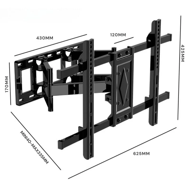 Soporte De TV Ajustable Telescópico Para Pantallas 40-80” Con Inclinación ±5°. VESA 600×400 Mm. Brazo Giratorio Para Monitor. TU108