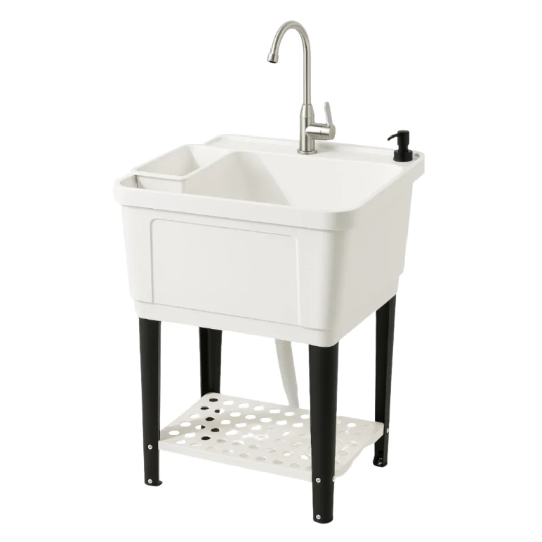 Tina PVC de Lavandería Plástico Blanco 49.5x53x38cm 146-1001W