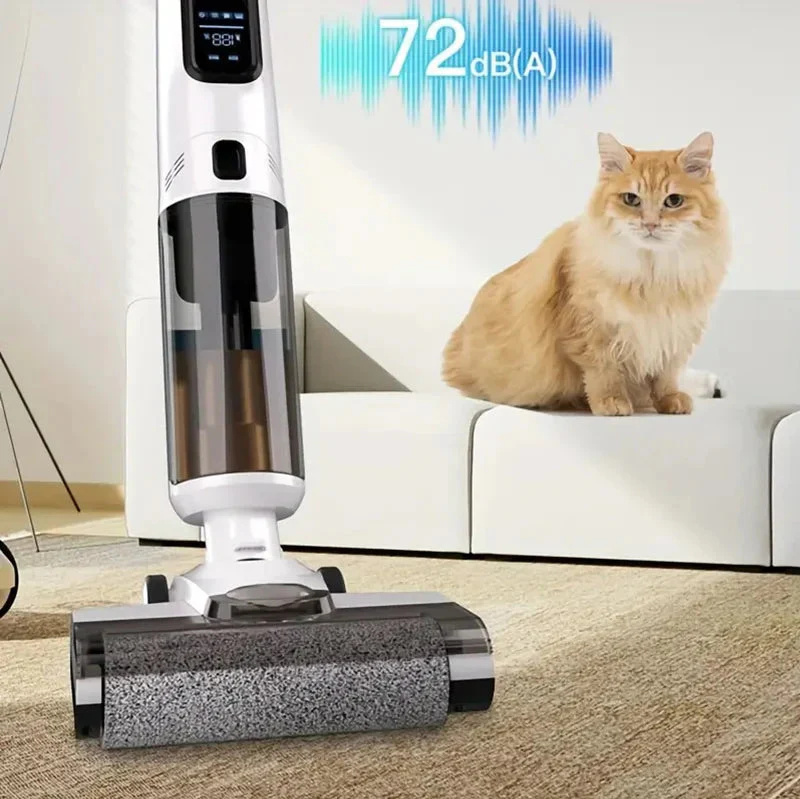 Trapeador Fregona Mopa Aspiradora Electrica Inteligente Inalámbrica Recargable, Mopea Y Aspira, Agua Seco Y Húmedo 170W Batería 2600 Mah Función De Autolimpieza VCMSNM306 - Image 2