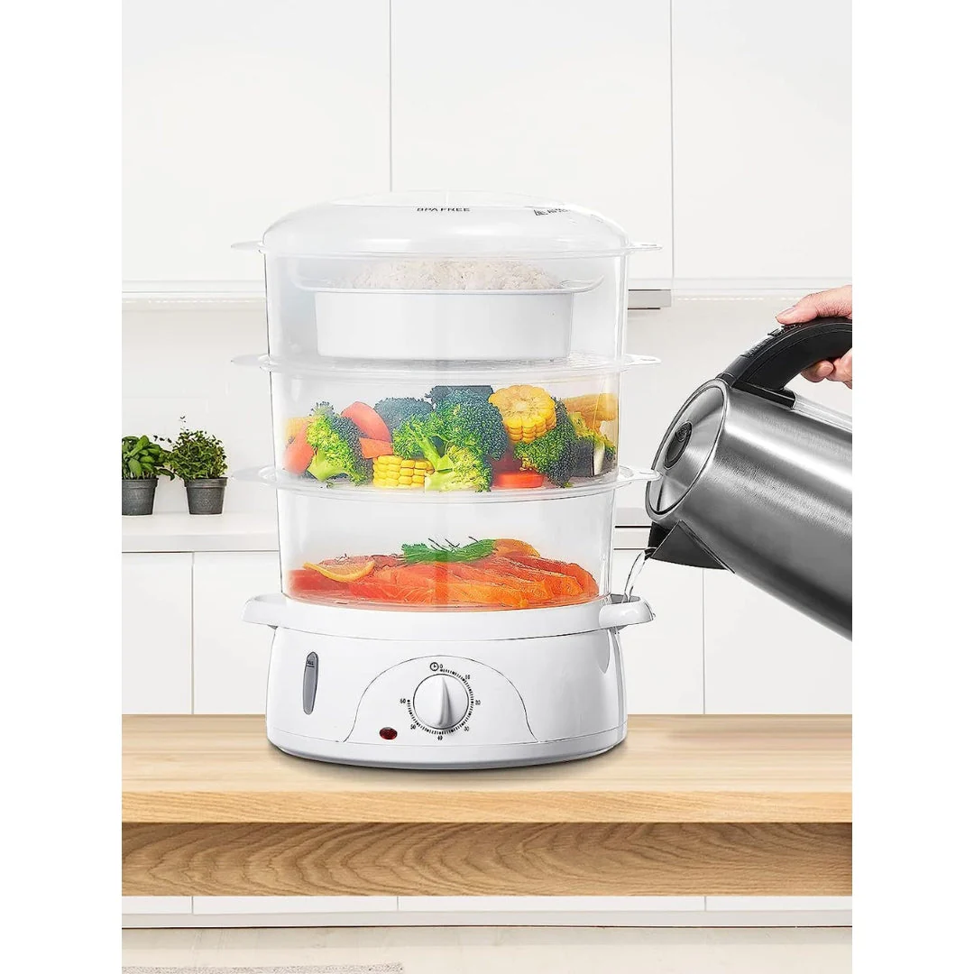 Vaporera Eléctrica de 3 Niveles 9.0 Litros IU-ST109L Universal Royal Siu mai. Dim sum. - Image 2