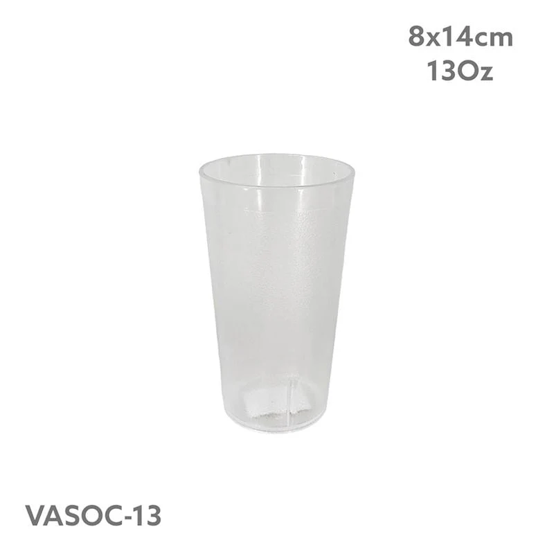 Vaso de Policarbonato Transparente 13 oz VASOC-13 | Vaso Reutilizable de Alta Resistencia para Bebidas - Image 2