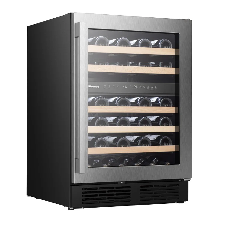 Vinera Enfriador de Vinos 5.4p3 46 Botellas Empotrable o de Piso de Acero Inoxidable Dual Zone con WiFi Hisense HWD046N6SS - Image 4
